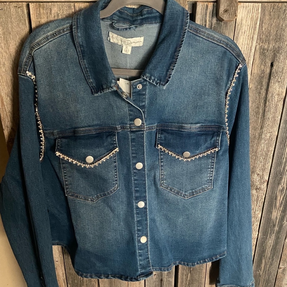 Denim Jacket with rhinestone Embellishments